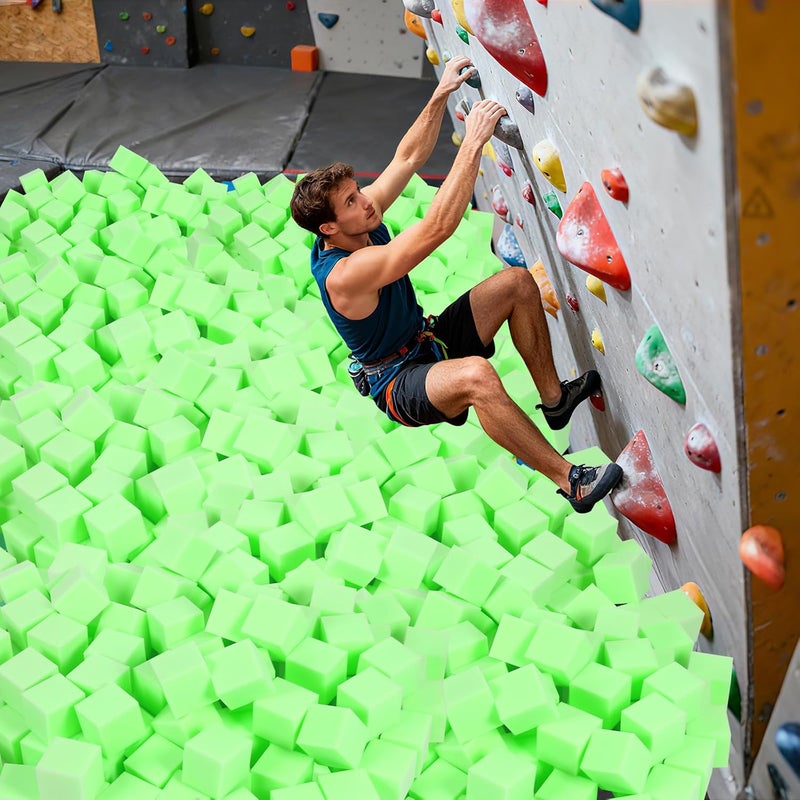 TRENDBOX Foam Cube, 100 PCS of 3.15 x 3.15 x 3.15 Inch Soft Blocks, Gymnastics, Rock Climbing, Trampoline and Other Sports Cushion Pads, Indoor Park Foam Pit Filler - Light Green - Image 4